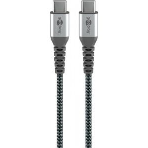 C&acirc;ble Textile USB-C vers USB-C avec Connecteurs M&eacute;talliques 1 m